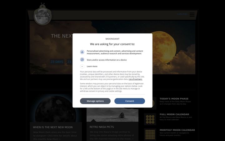Screenshot of moongiant.com