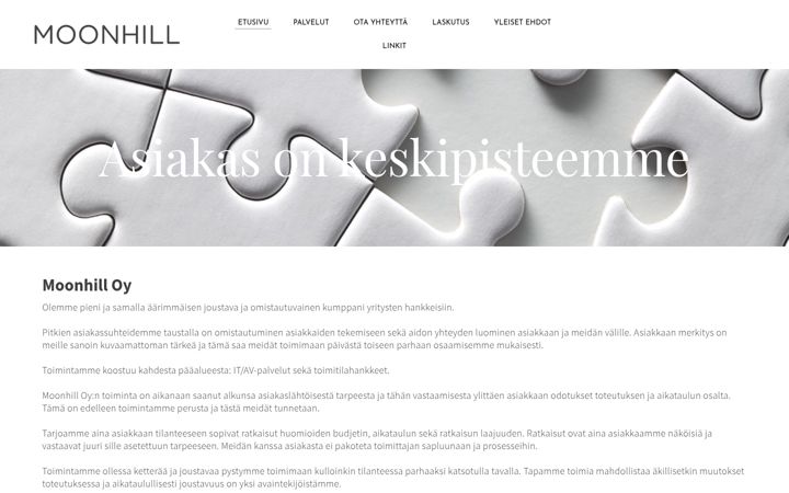 Screenshot of moonhill.fi