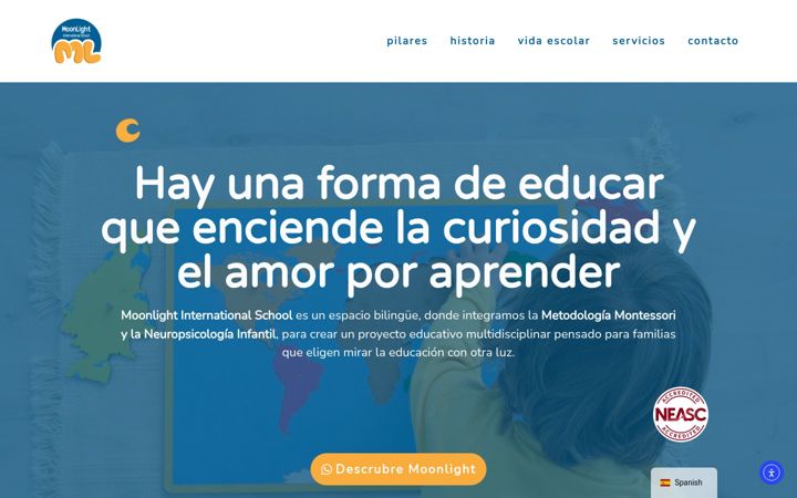 Screenshot of moonlightschool.es