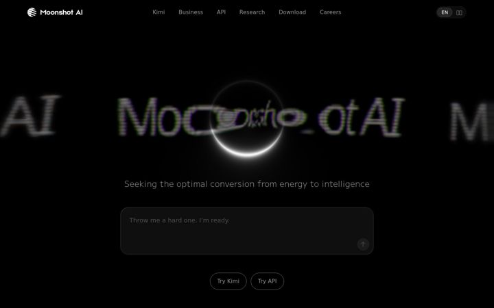 Screenshot of moonshot.ai