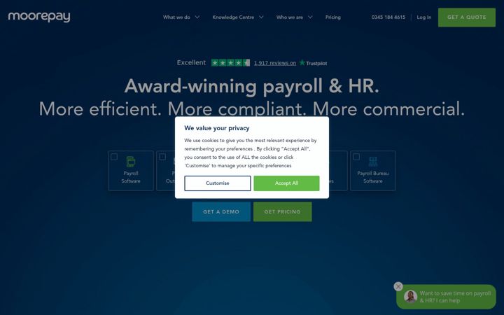 Screenshot of moorepay.co.uk