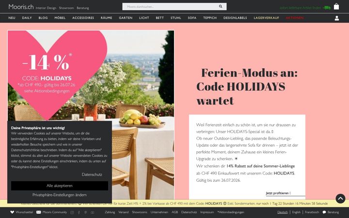 Captură de ecran a mooris.ch