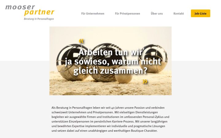 Screenshot of mooserpartner.ch