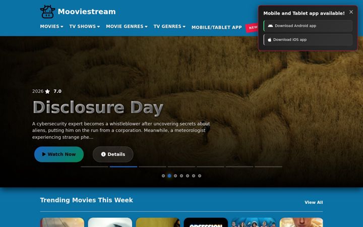 Screenshot of mooviestream.com