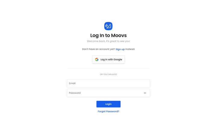 Ekrānuzņēmums no moovs.app