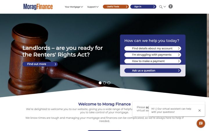Screenshot stránky moragfinance.co.uk
