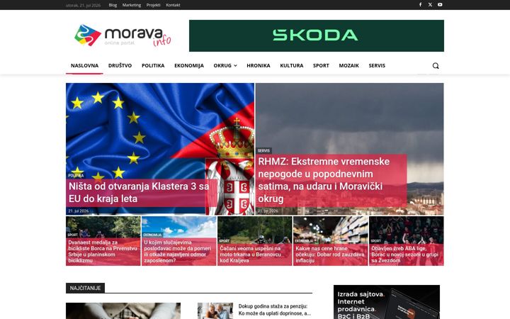 Screenshot of moravainfo.rs