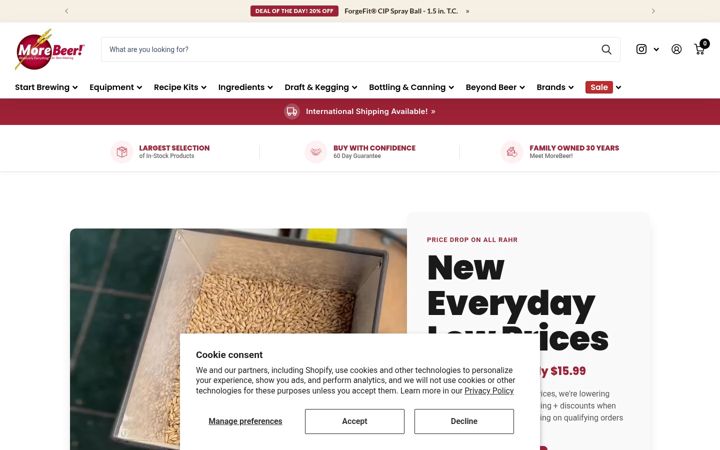 Screenshot of morebeer.com