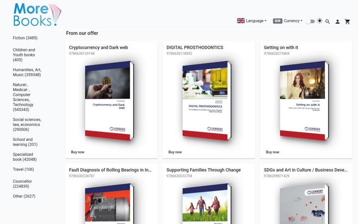 Screenshot of morebooks.de