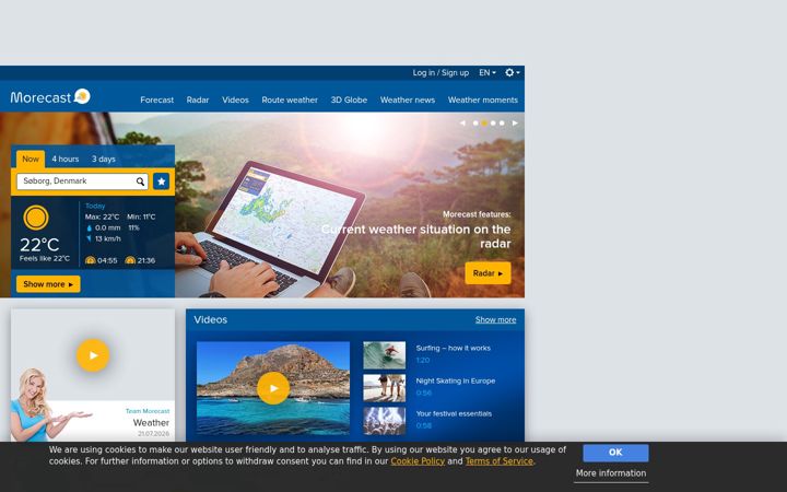 Screenshot of morecast.com