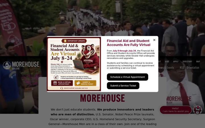 Screenshot of morehouse.edu
