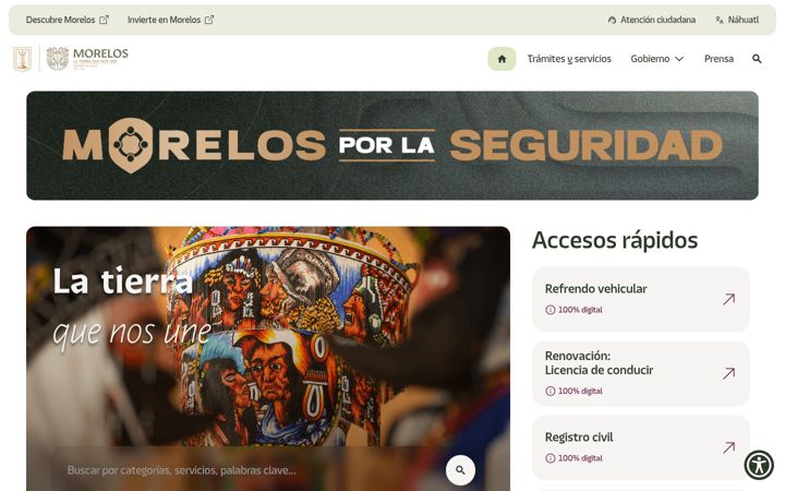 Screenshot of morelos.gob.mx