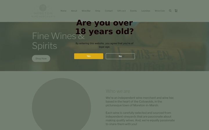 Screenshot of moretonwinemerchants.co.uk