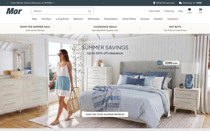 Screenshot of morfurniture.com