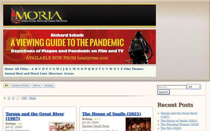 Screenshot of moriareviews.com