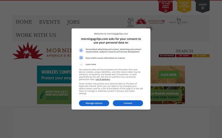 Screenshot of morningagclips.com