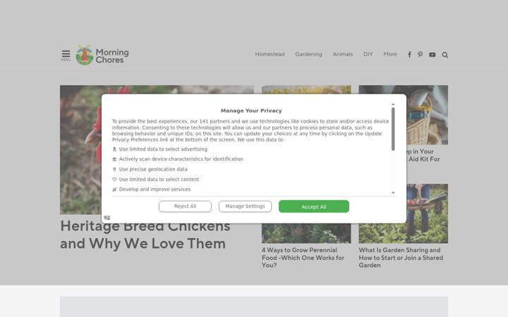Screenshot of morningchores.com