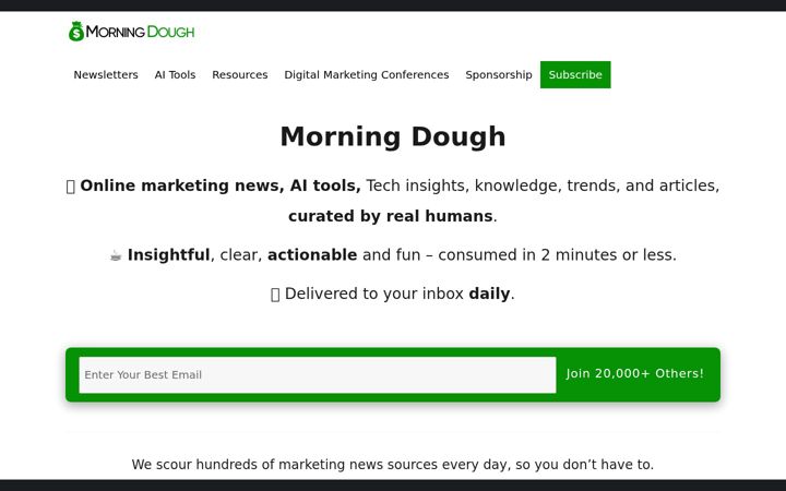 Screenshot of morningdough.com