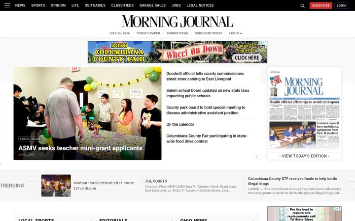Screenshot of morningjournalnews.com