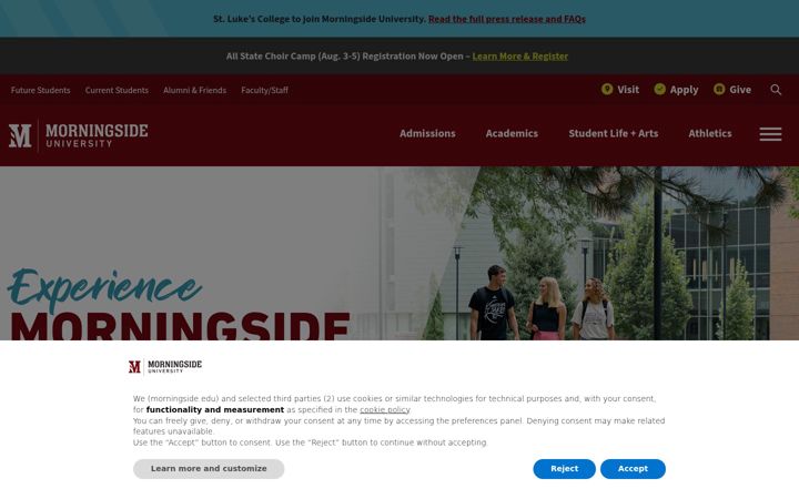 Screenshot of morningside.edu