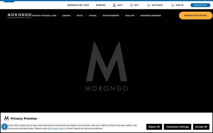 Screenshot of morongocasinoresort.com