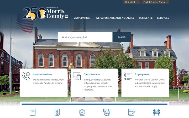 Screenshot of morriscountynj.gov