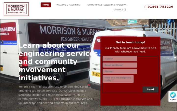 Screenshot of morrisonandmurrayengineering.co.uk
