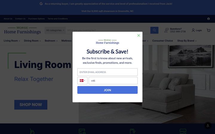 Screenshot of morsehomefurnishings.com