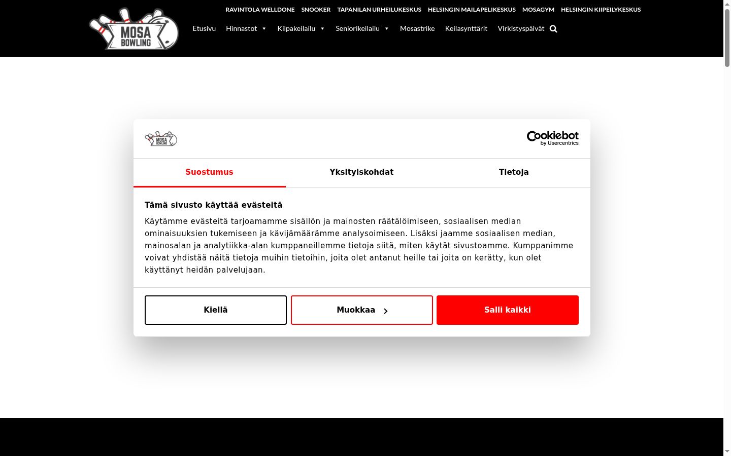 Screenshot of the consent banner shown before any interaction