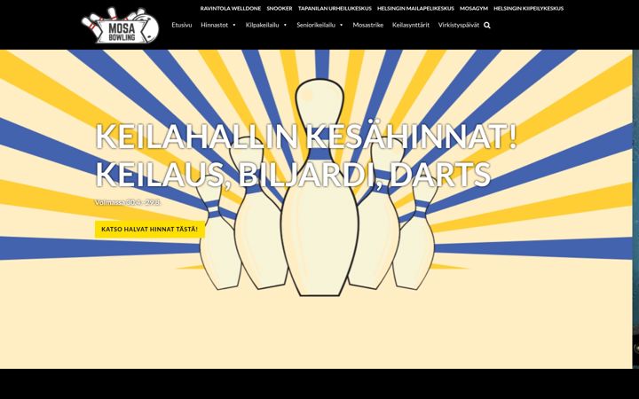 Screenshot of mosabowling.fi