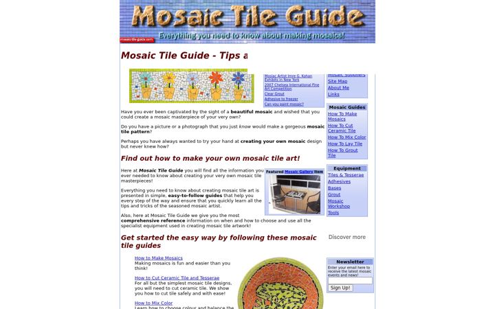 Ekraanipilt saidist mosaic-tile-guide.com