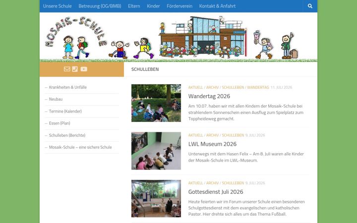 Captură de ecran a mosaik-schule.org