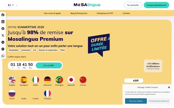 Screenshot of mosalingua.com