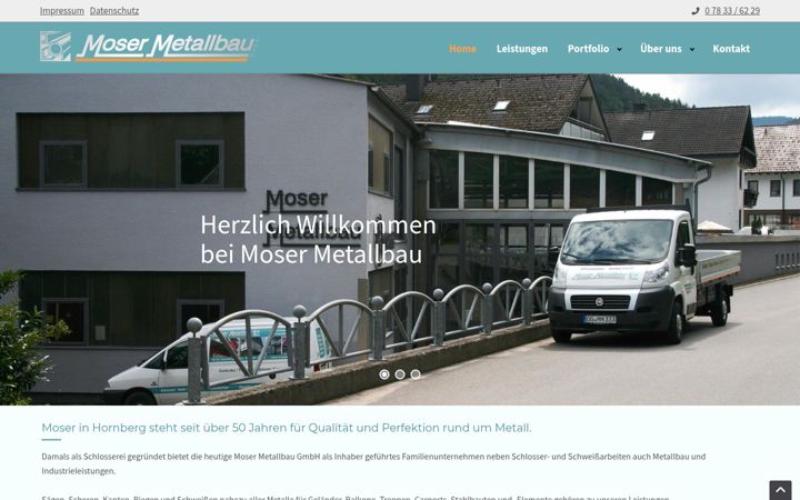 Kuvakaappaus sivustosta moser-metallbau.de