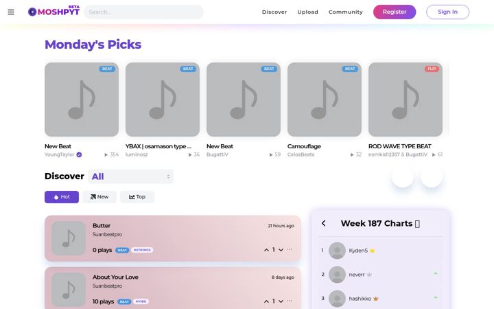 Screenshot of moshpyt.com