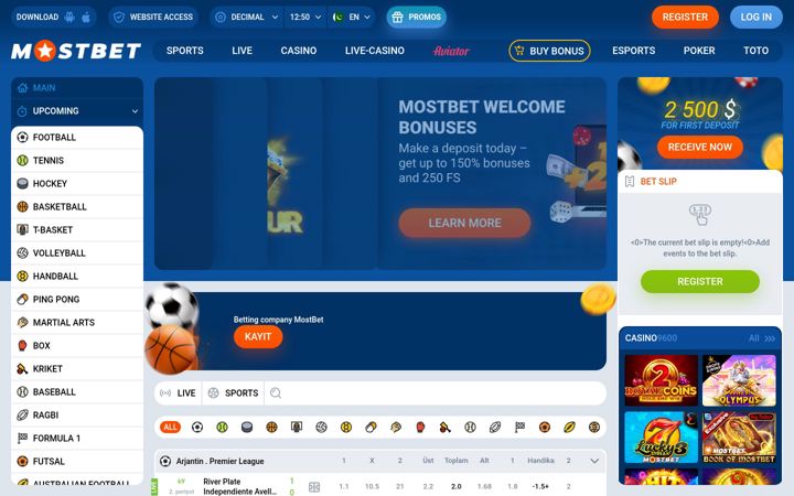 Screenshot of mostbett.bet