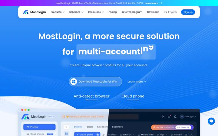 Skjermbilde av mostlogin.com