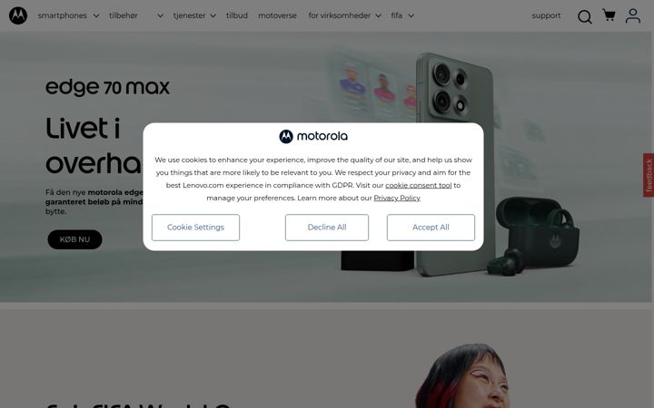 Snimka zaslona za mot.com