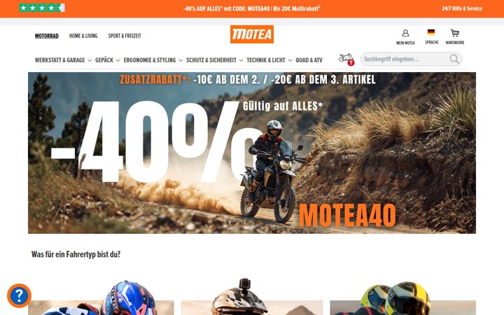 Skärmbild av motea.com