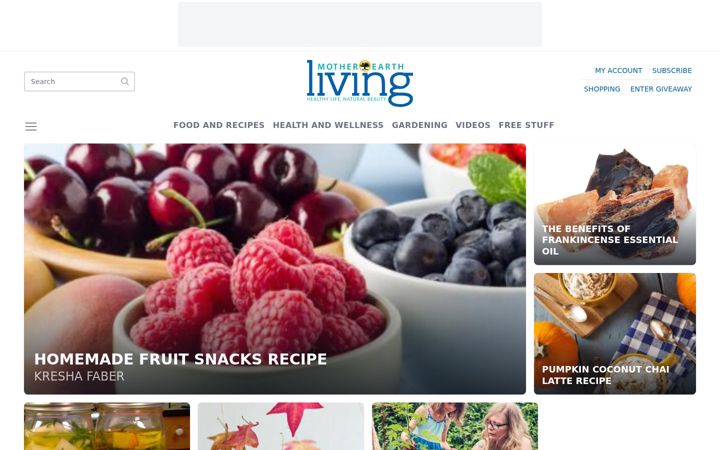 Screenshot of motherearthliving.com