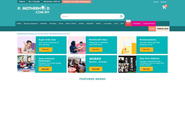 Screenshot of motherhood.com.my