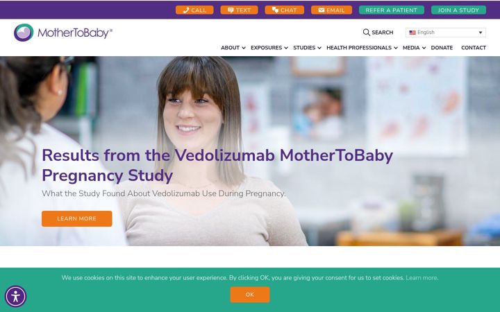 Screenshot of mothertobaby.org