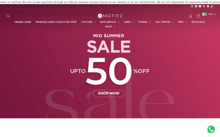 Screenshot of motifz.com.pk