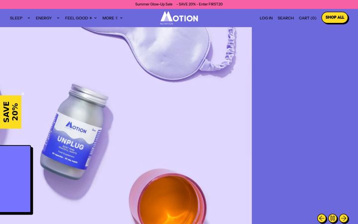 Screenshot of motionnutrition.com