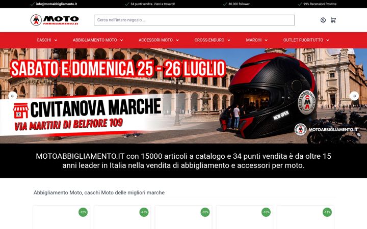 Screenshot of motoabbigliamento.it