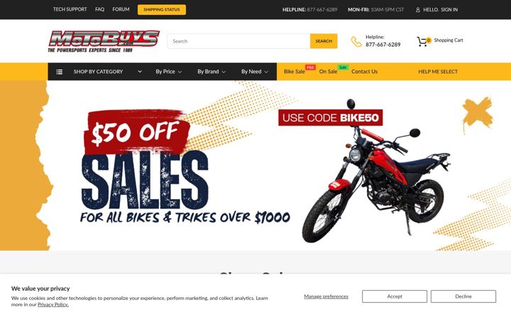Capture d'écran de motobuys.com