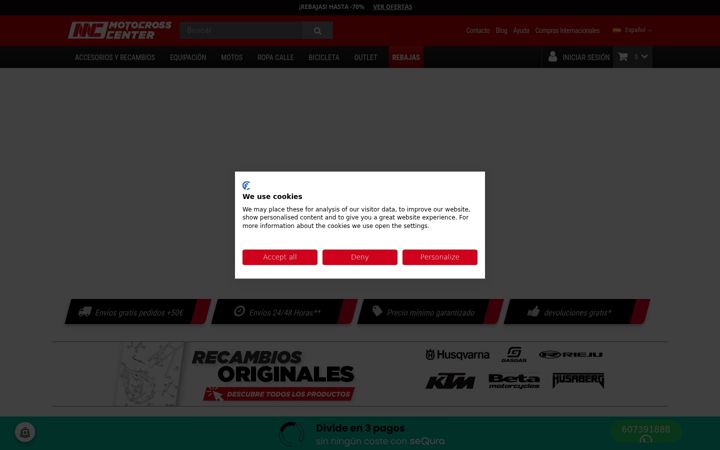 Екранна снимка на motocrosscenter.com