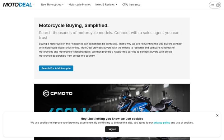 Screenshot of motodeal.com.ph