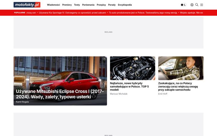 Screenshot of motofakty.pl