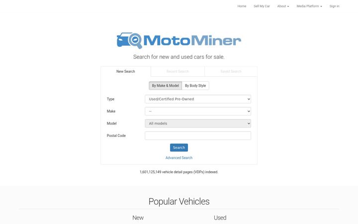 Screenshot of motominer.com